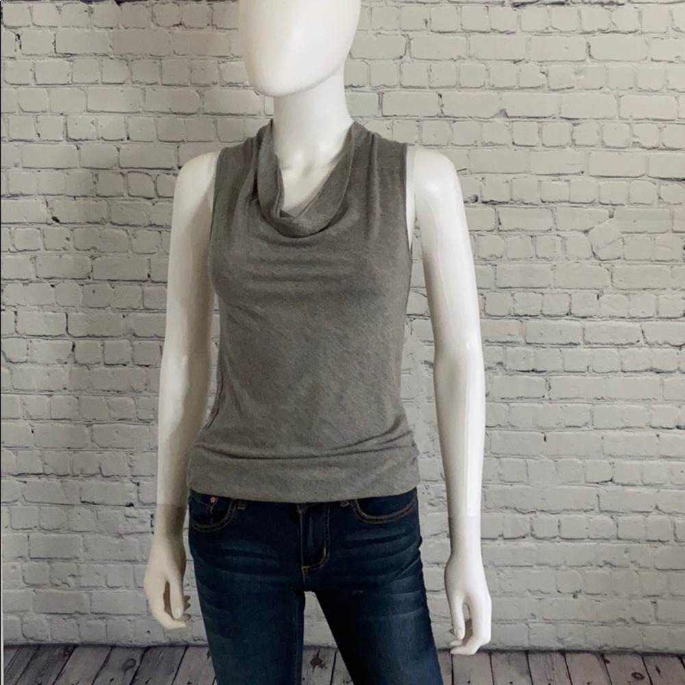 Ann Taylor Grey Sleeveless Cowl Neck Top XS